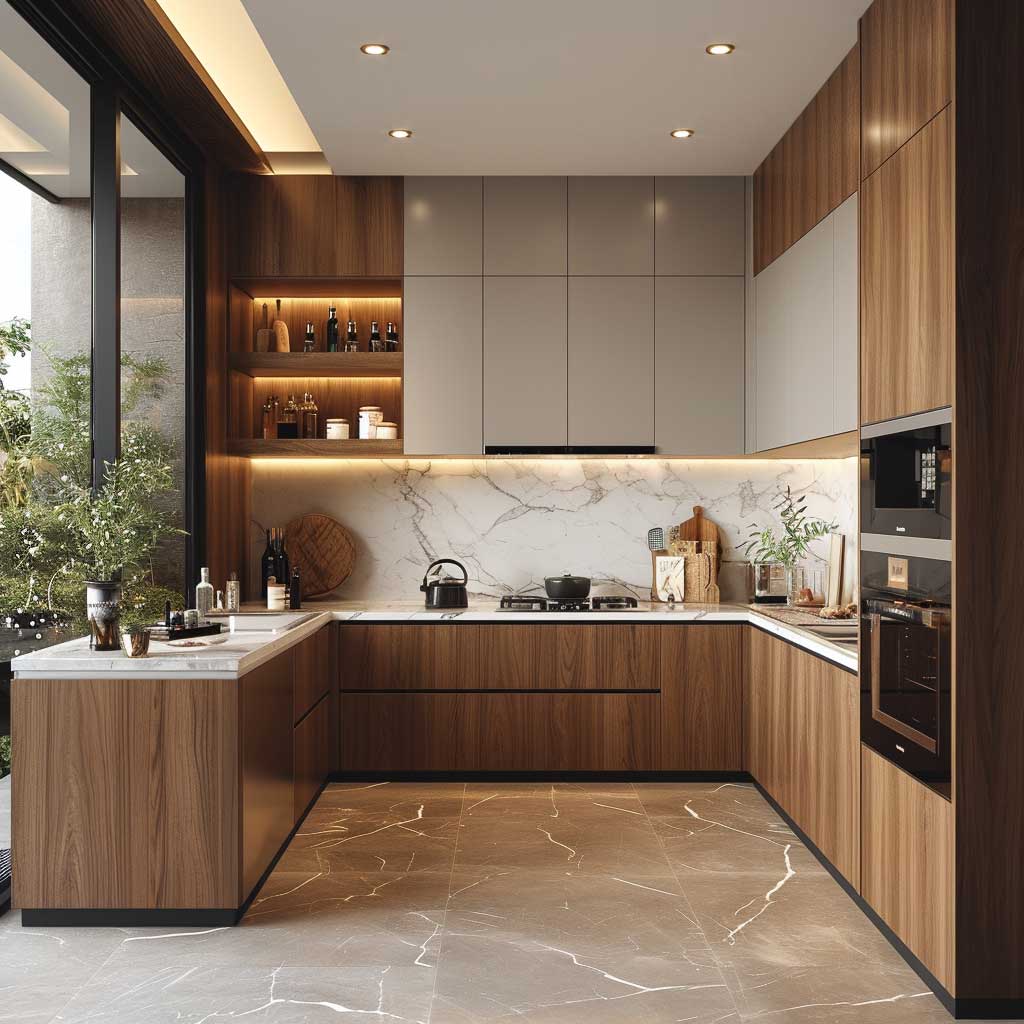 Cocina de melamina con luces LED - CIRO