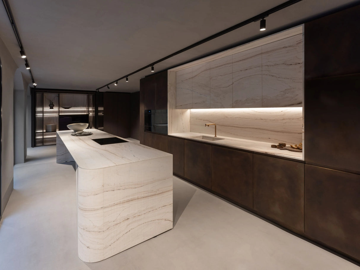 Cocina de melamina y mármol - NATIVIA