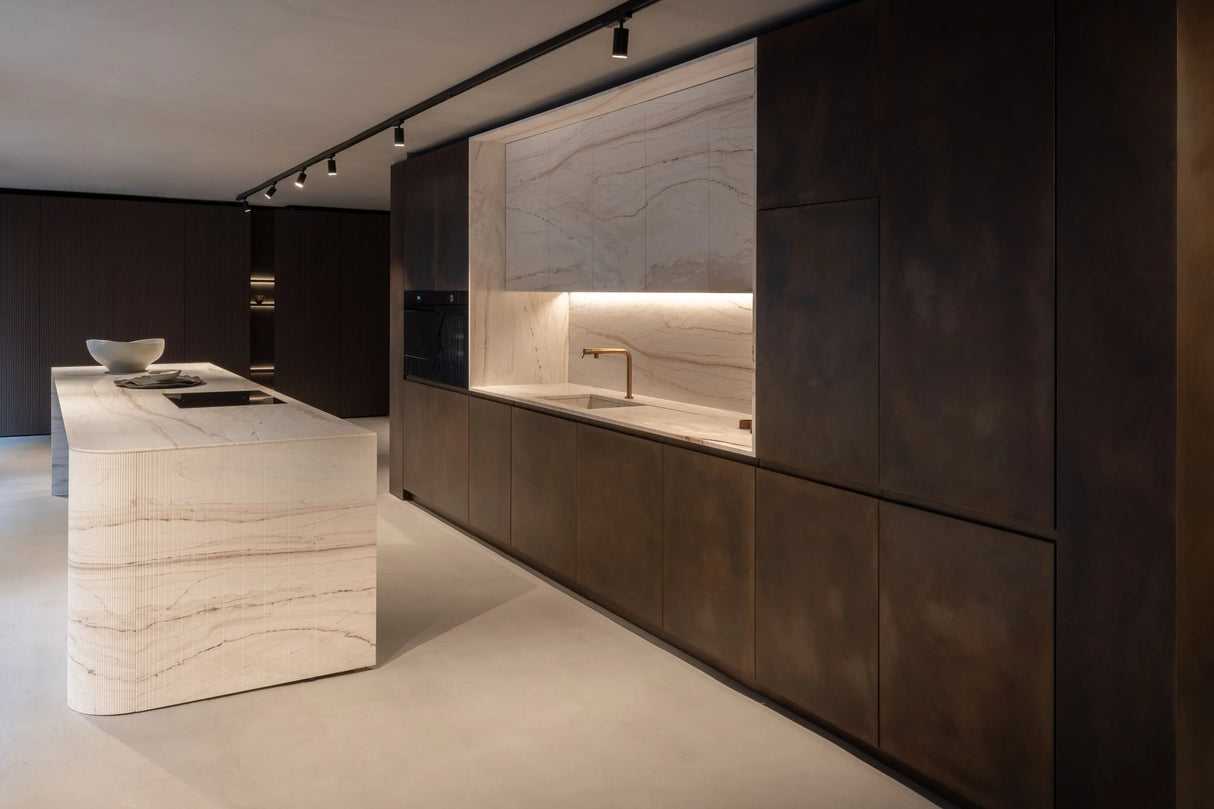 Cocina de melamina y mármol - NATIVIA