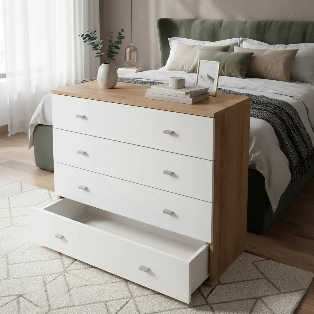 Cómoda con Cajones y Armario para Dormitorio - DAKOTA FAMUZE