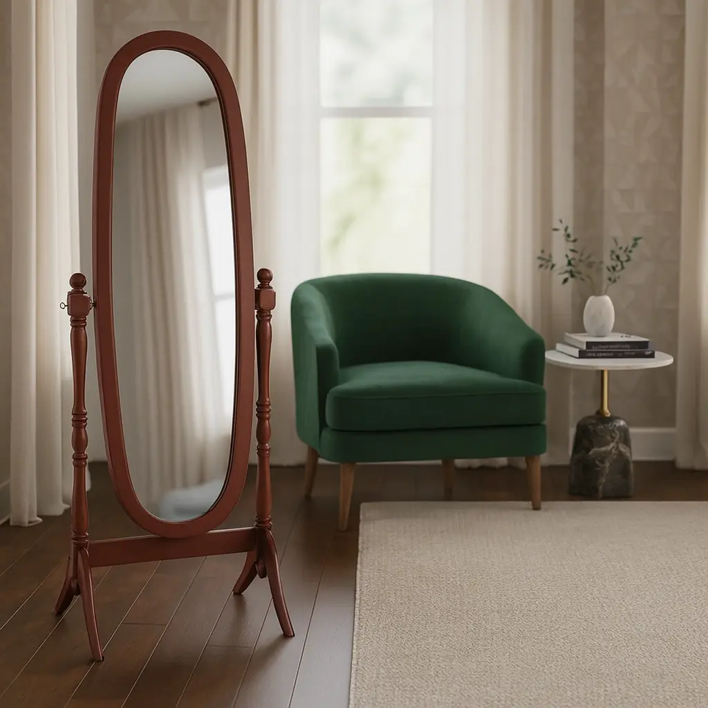 Espejo Ovalado Cuerpo completo Madera Cedro - FAMUZE FAMUZE