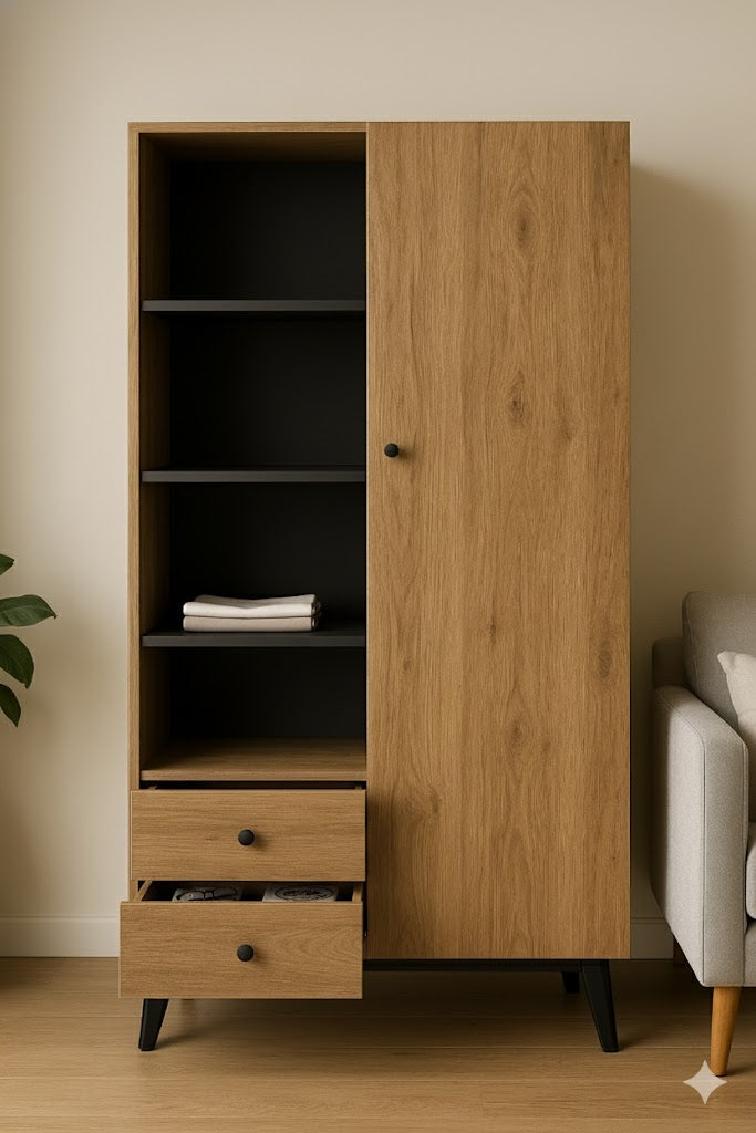 Ropero de melamina con repisas - GON FAMUZE