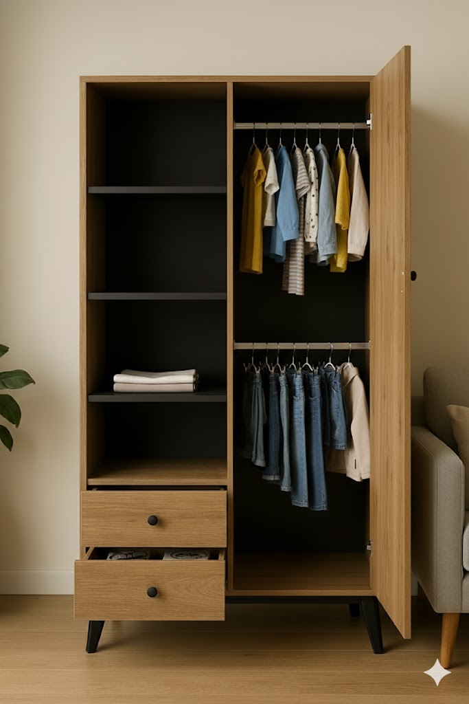 Ropero de melamina con repisas - GON FAMUZE