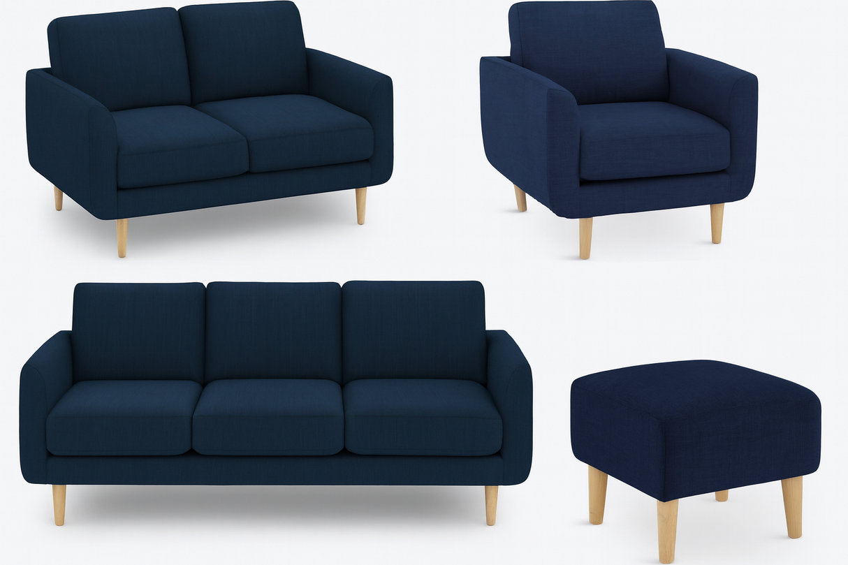 Juego de sala 3,2,1 Plazas + Reposapiés puff - EDMURE FAMUZE