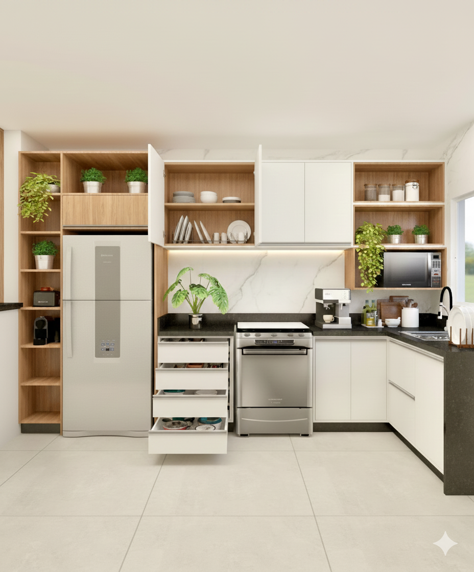 Cocinas melamina en L - METRICA FAMUZE