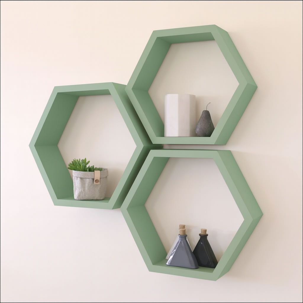 Repisa Hexagonal Flotante