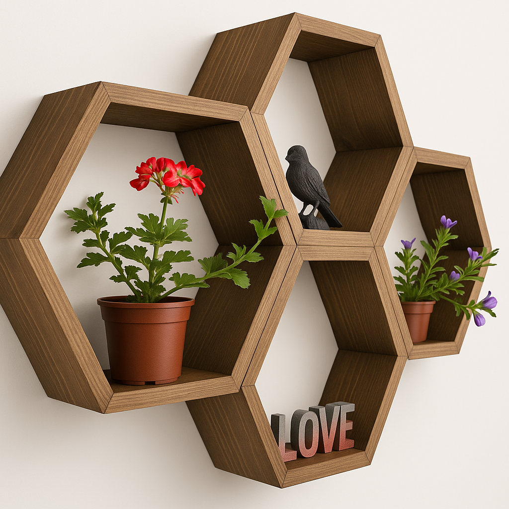 Repisa Hexagonal Flotante