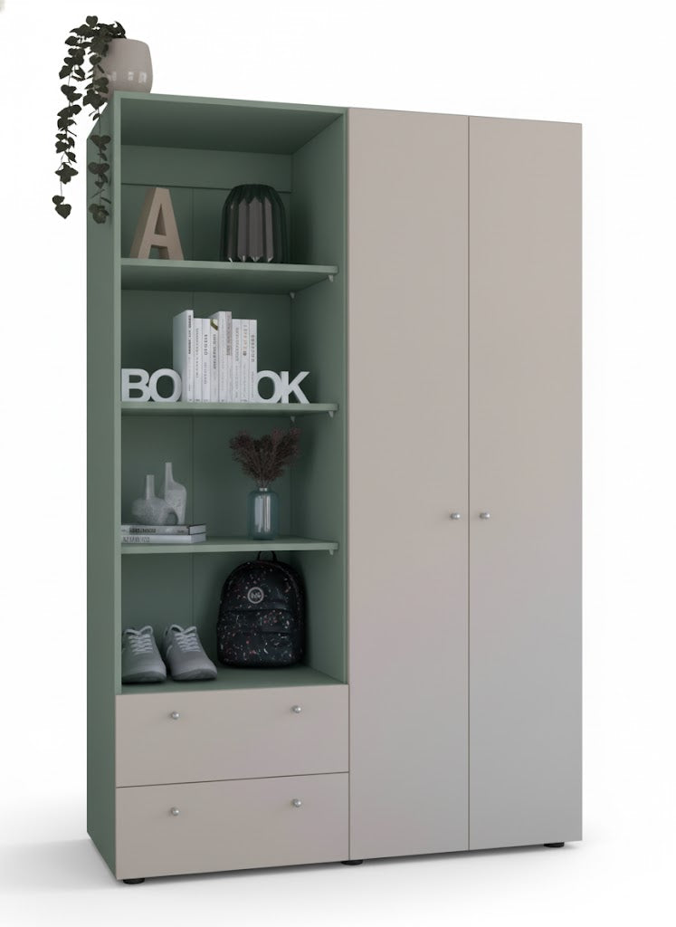 Ropero de melamina con repisas - AGAVE FAMUZE