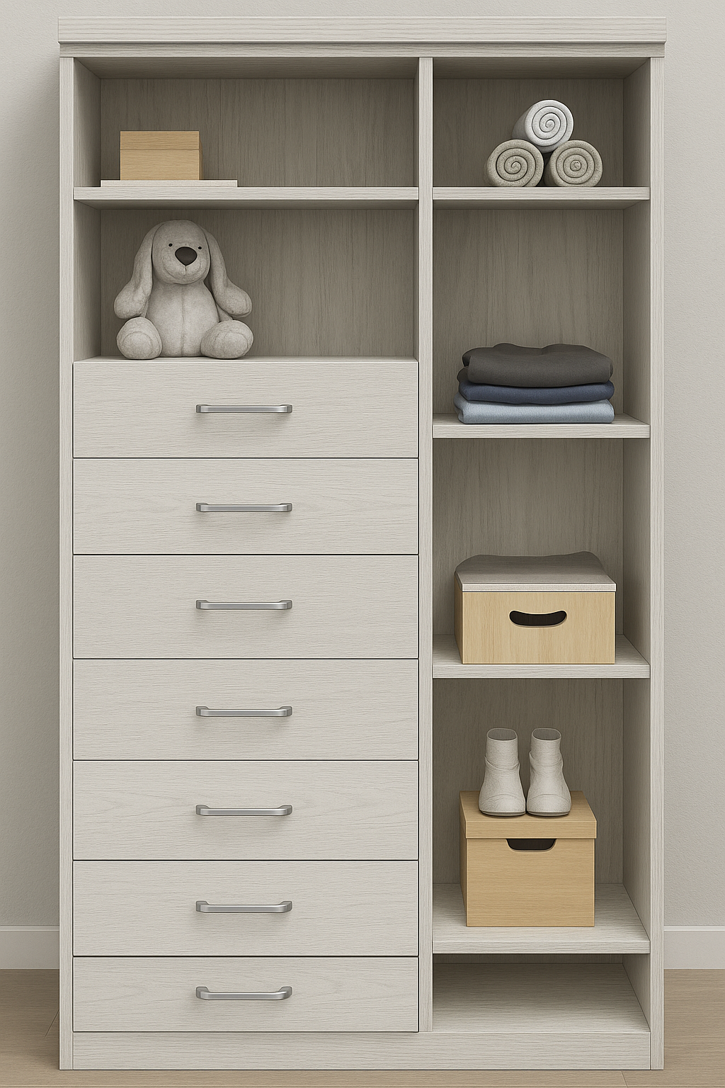 Ropero de melamina con repisas - SARGA FAMUZE