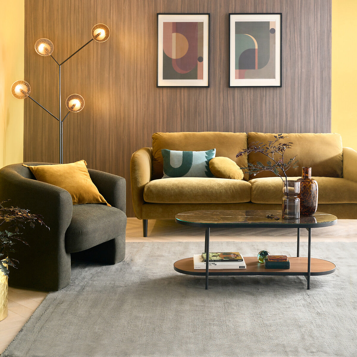 Sofá 2 y 3 Cuerpos Caqui oscuro - GRIMSBY