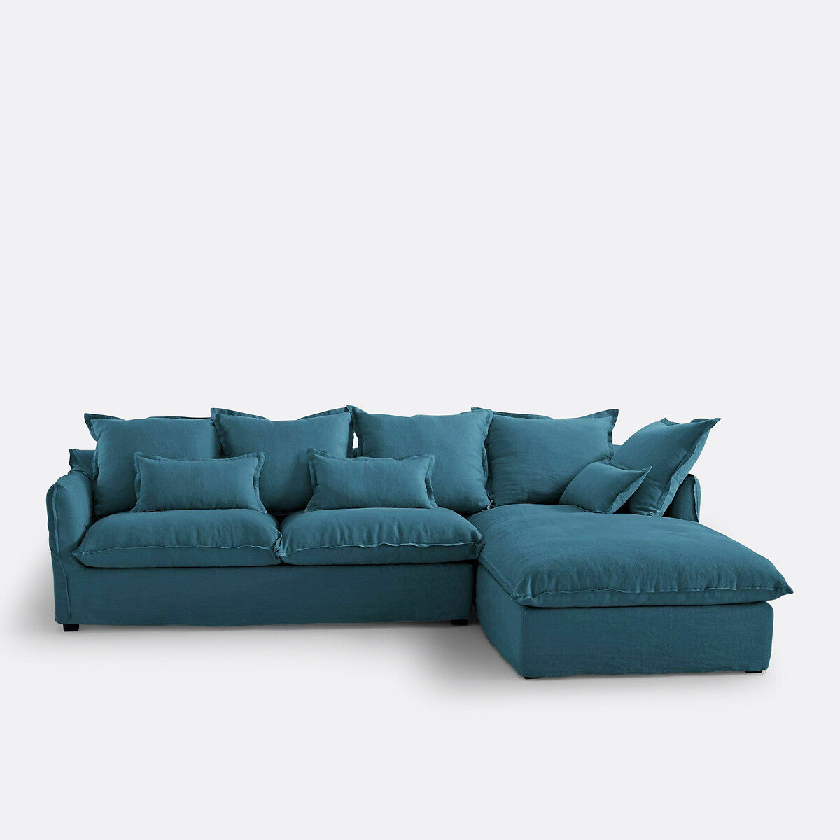 Sofá seccional Azul pavo - GIARDINI