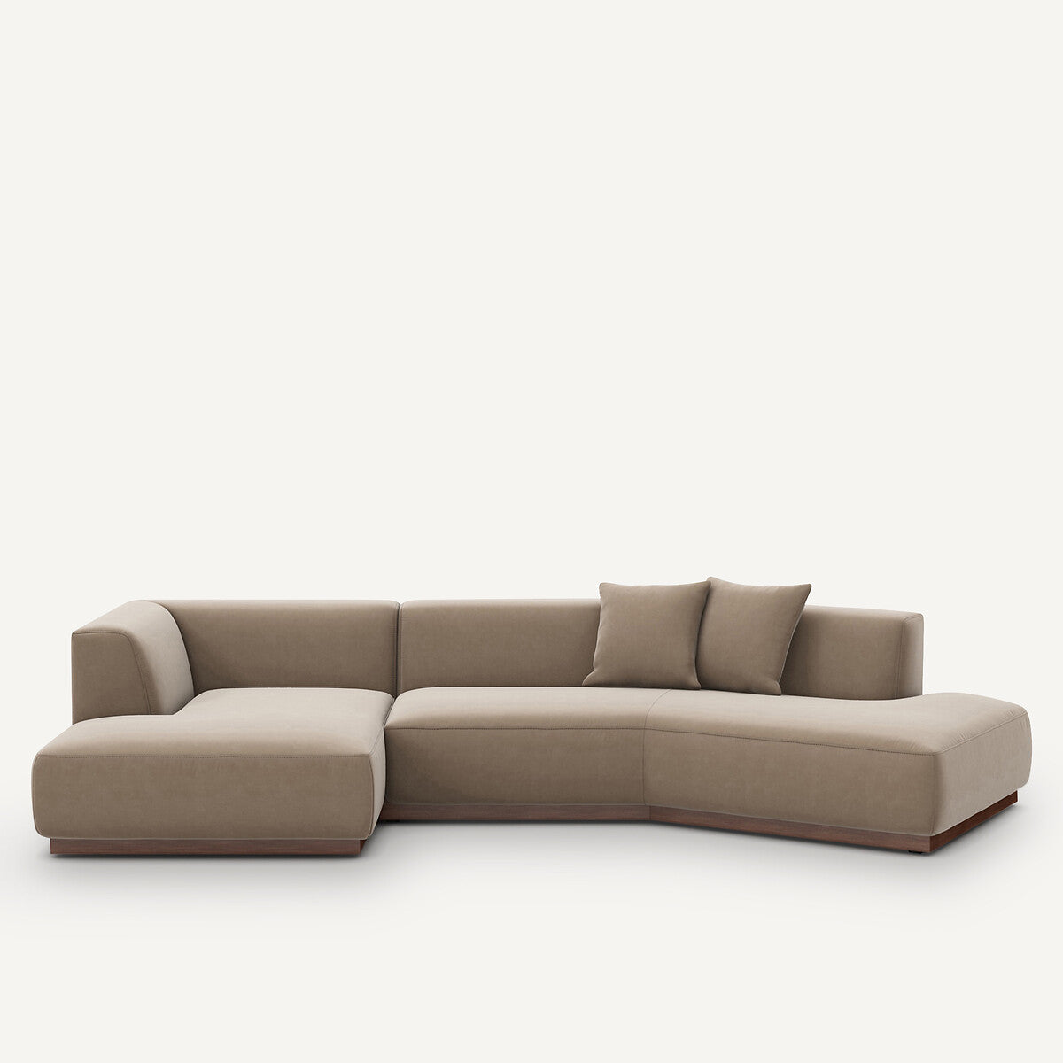 Sofa seccional abierto Beige ceniza - ARCANA