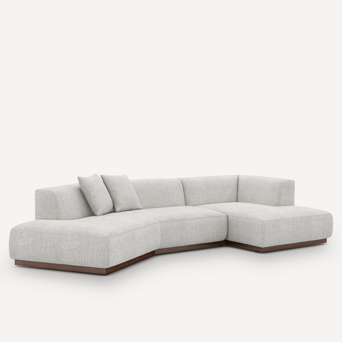 Sofa seccional abierto Gris/Blanco - ARCANA