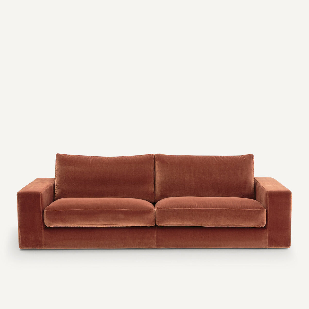 Sofá de terciopelo Terracota - BAELA