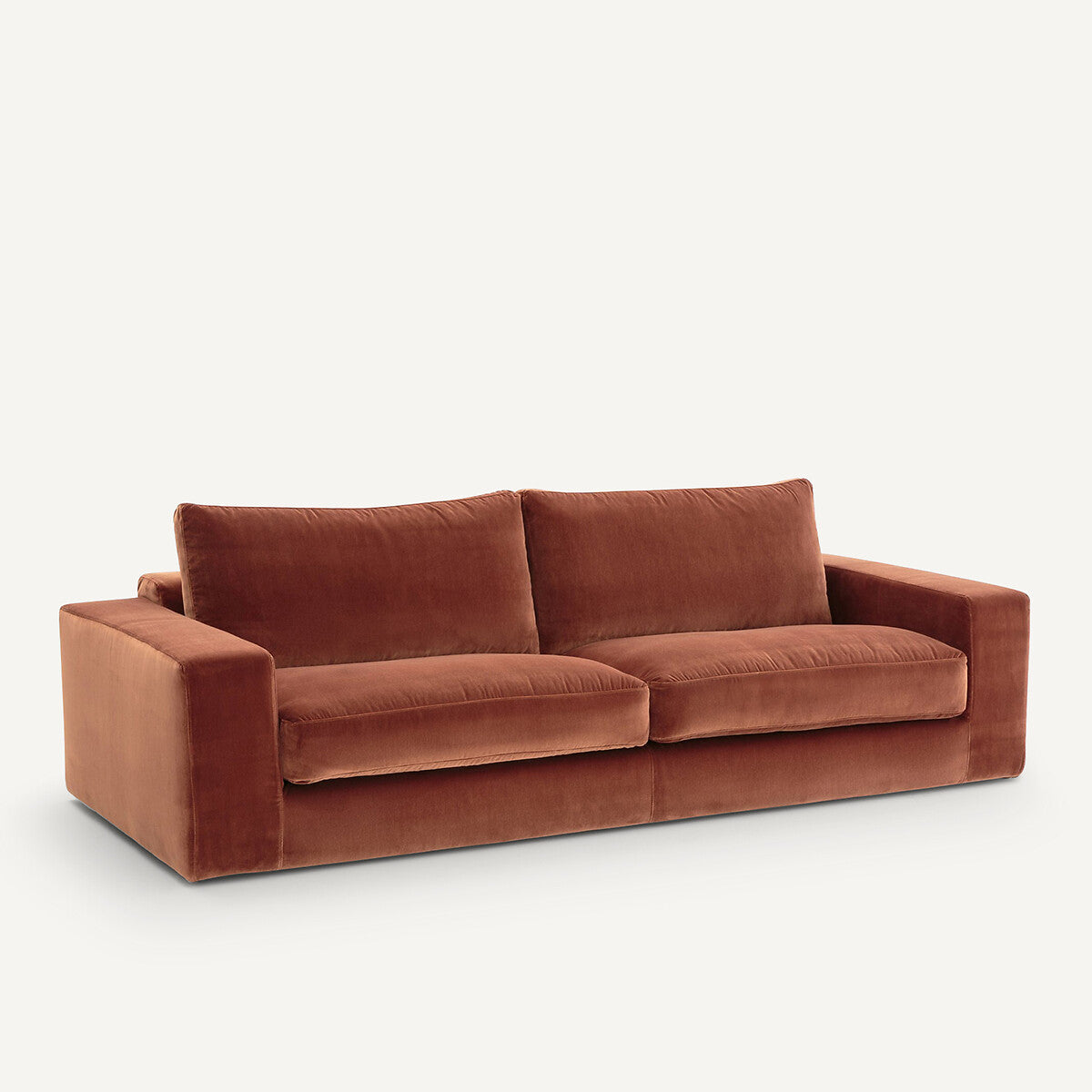 Sofá de terciopelo Terracota - BAELA