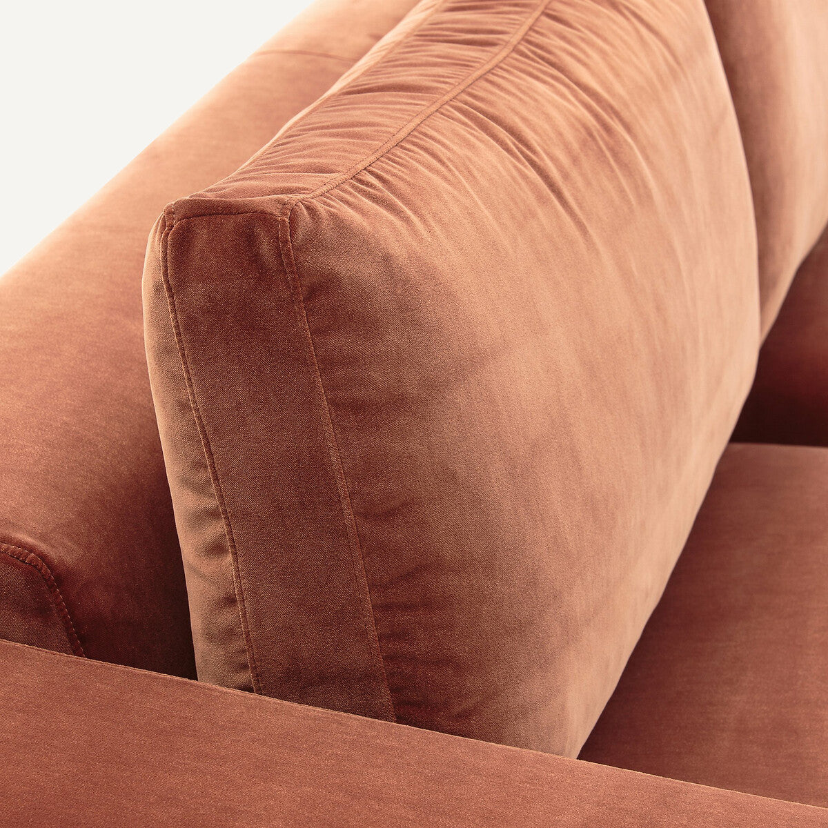 Sofá de terciopelo Terracota - BAELA