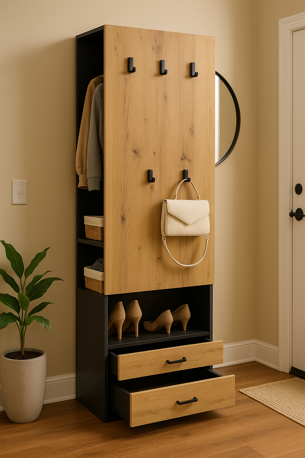 Ropero de melamina con Perchero - ZELMA FAMUZE