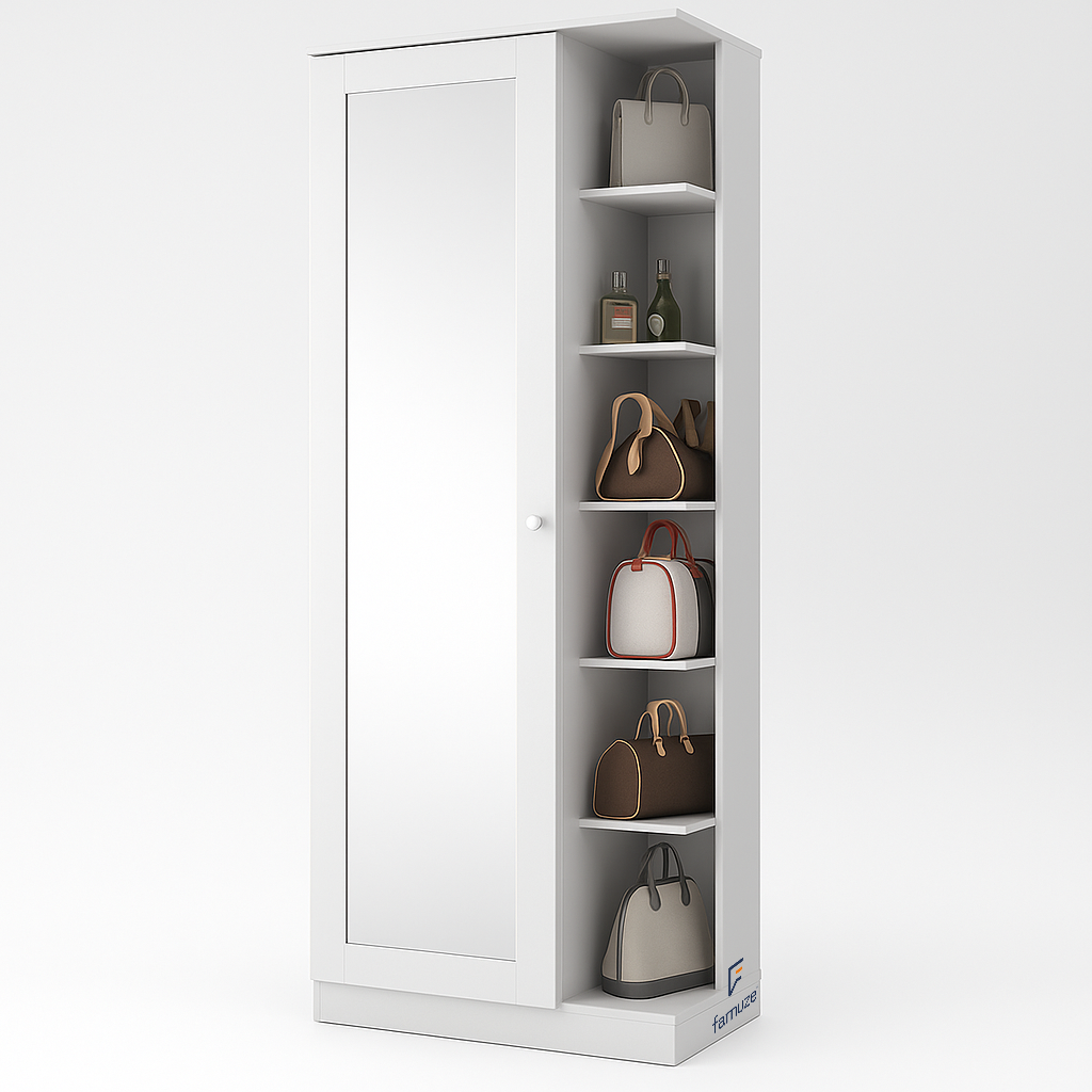 Zapatera de melamina con Espejo - AMANDA