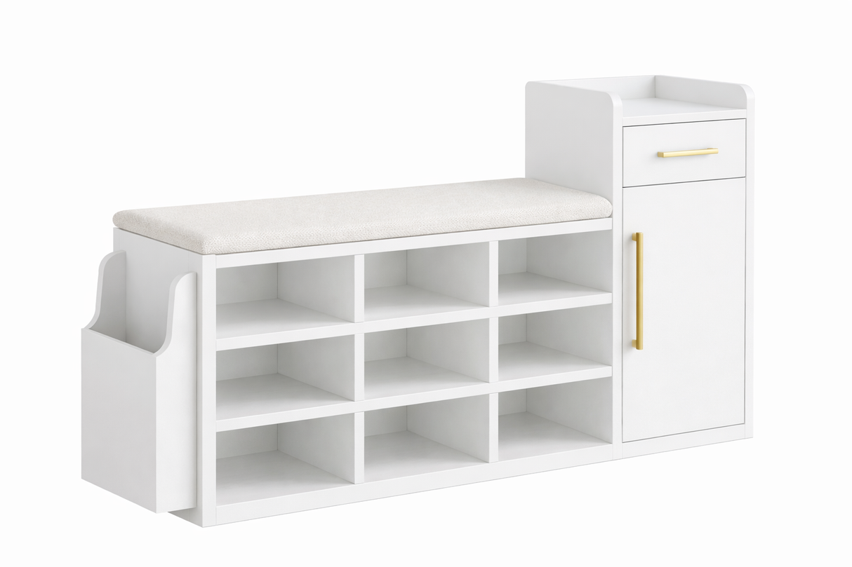 Zapatera con asiento acolchado - ALESSIA - FAMUZE