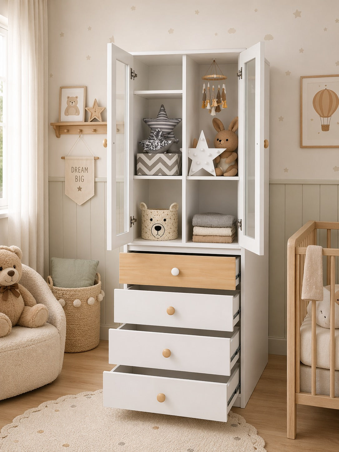 ropero de melamina para bebe - AURORA - FAMUZE