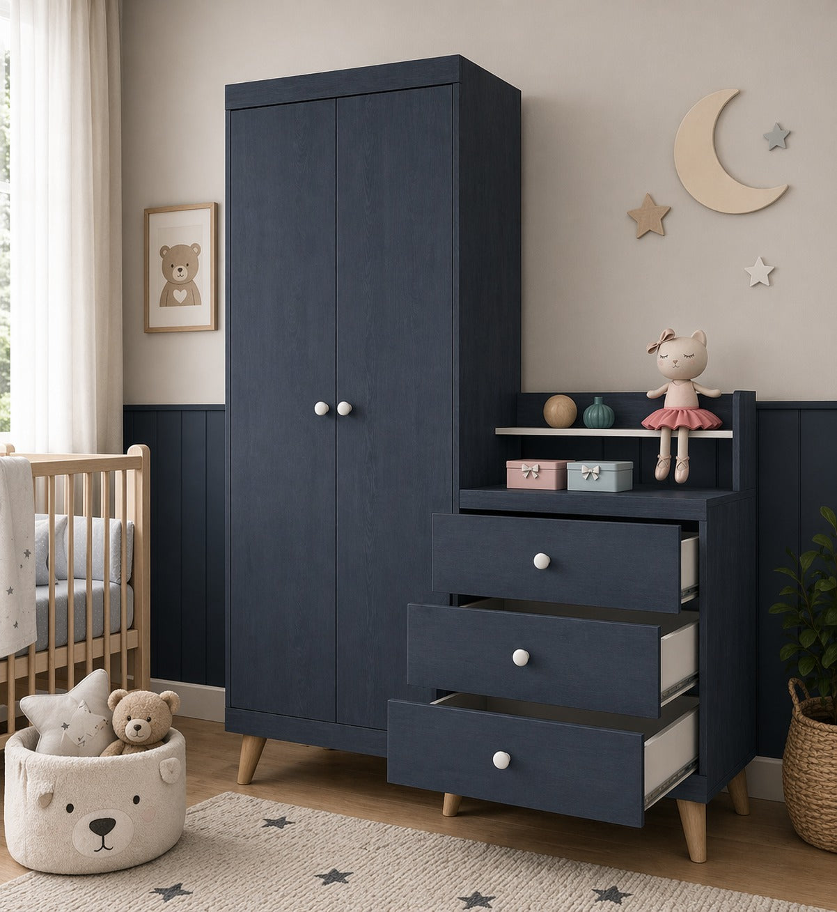Ropero de melamina para bebe - BLUE FAMUZE