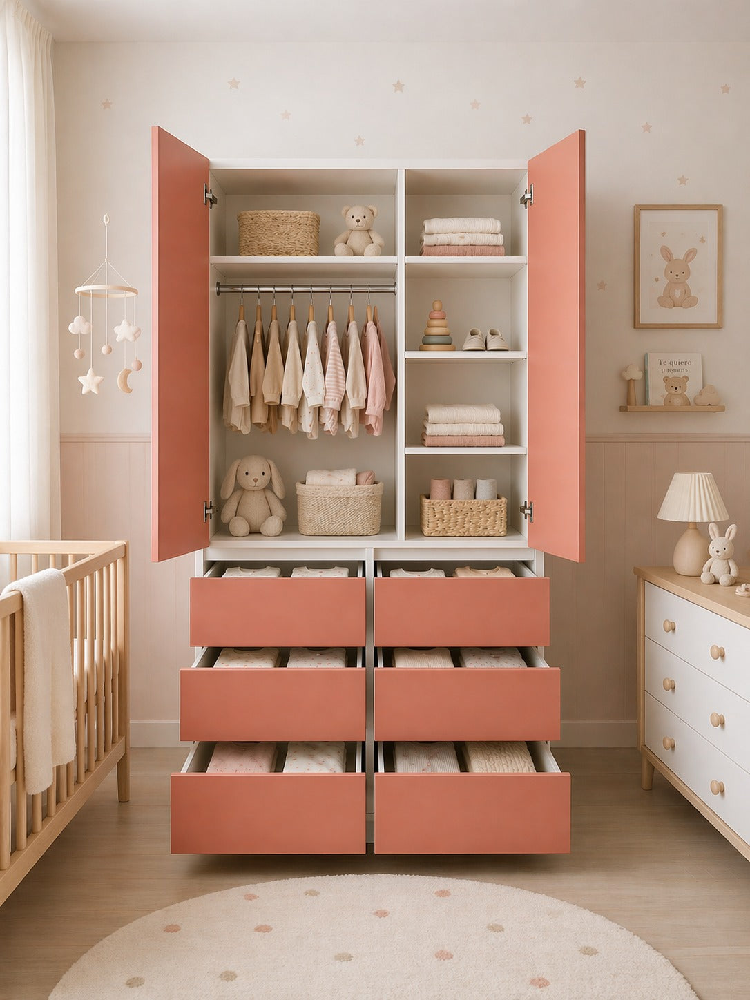 ropero de melamina para bebe - CRECE CONMIGO - FAMUZE