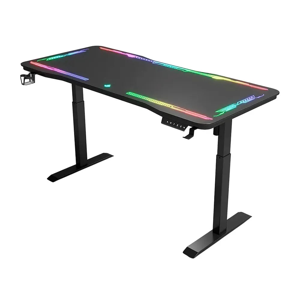 OXIN Y109 Escritorio Gamer Superficie de Vidrio RGB Ajustable en Altura OXIN