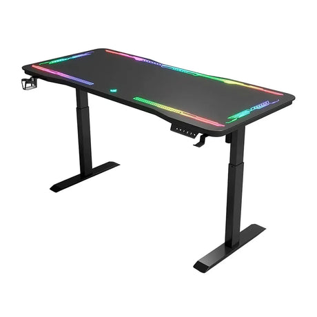 OXIN Y109 Escritorio Gamer Superficie de Vidrio RGB Ajustable en Altura OXIN
