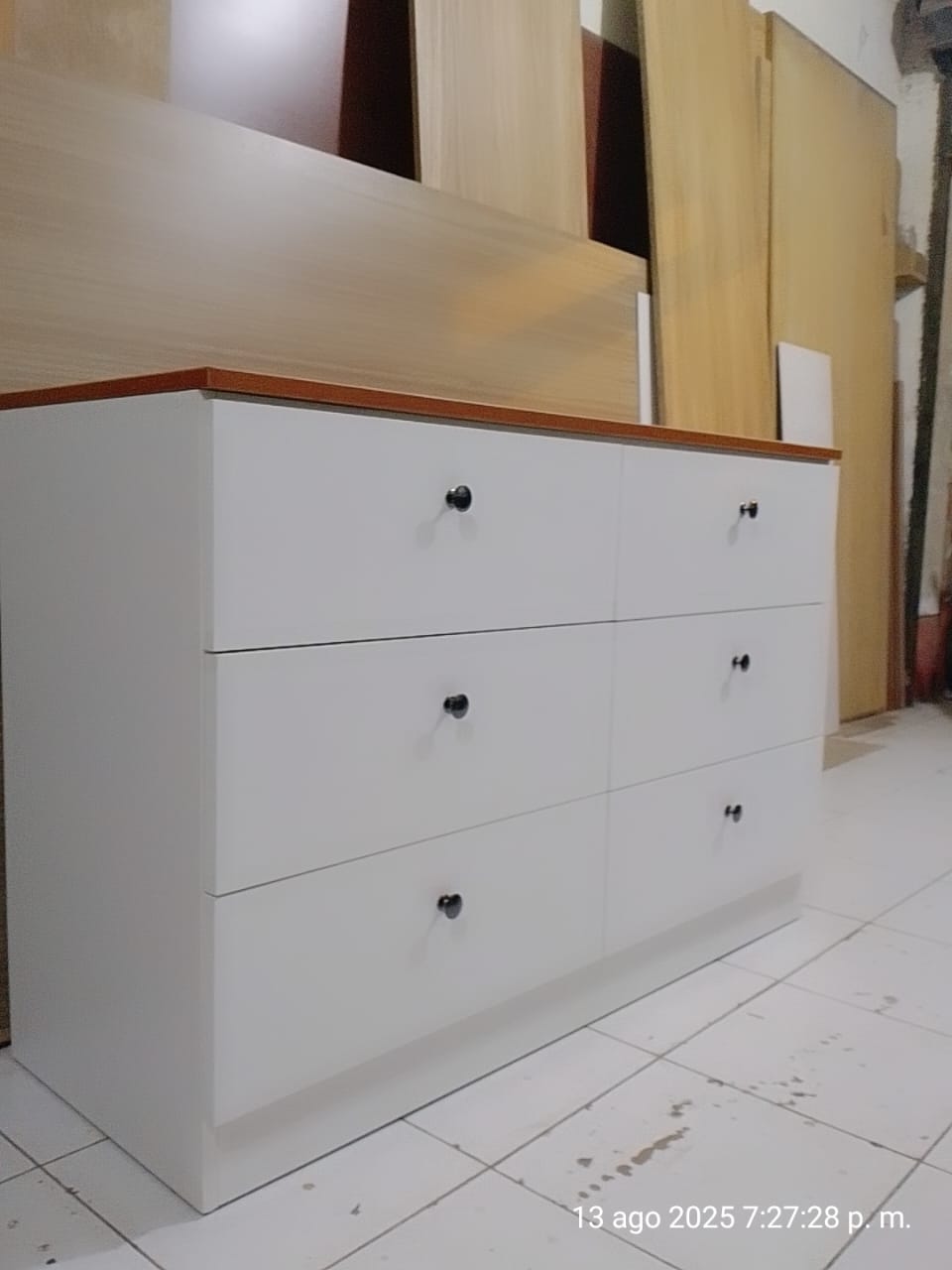 Cómoda de Melamina Blanca de 6 Cajones – LIBE