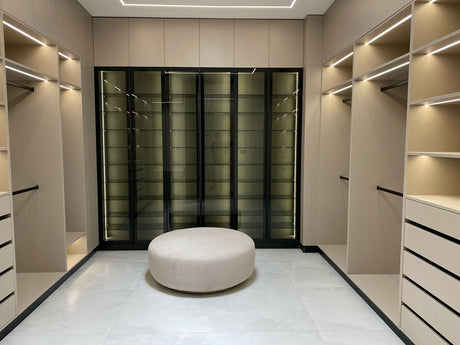 Closet de melamina con puertas de vidrio - DAVENPORT