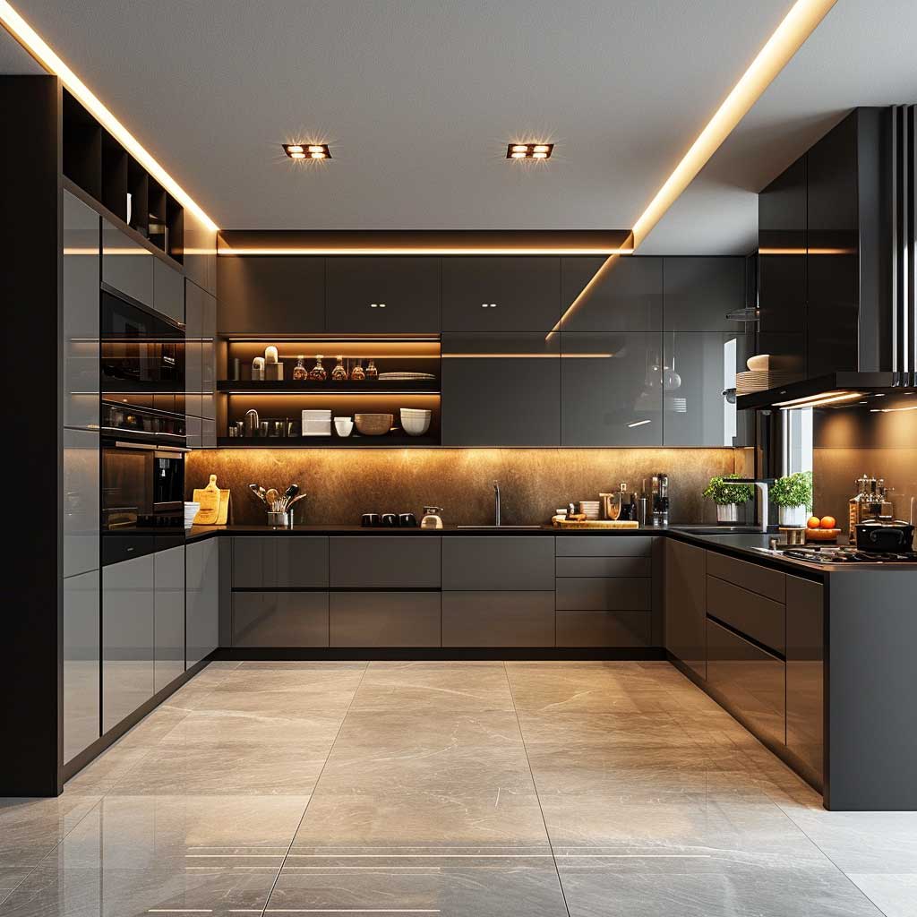 Cocina de melamina con luces Led - GAIA – FAMUZE