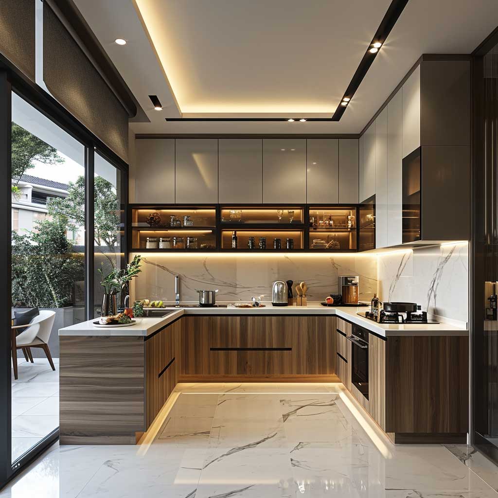 Cocina de melamina con luces LED - CIRO