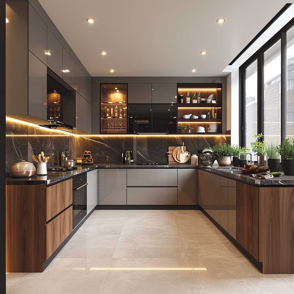 Cocina de melamina con Luz LED
