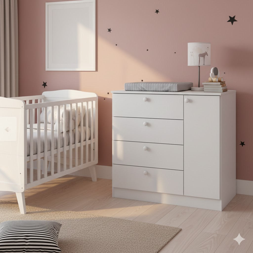 Cómoda Infantil Cambiador de 4 Cajones - BABY