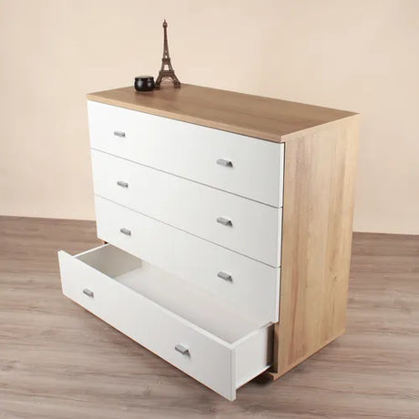 Cómoda de 4 Cajones de Melamina – HICKORY