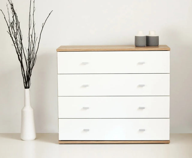 Cómoda de 4 Cajones de Melamina – HICKORY