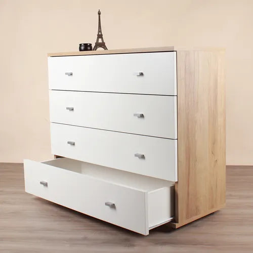 Cómoda de 4 Cajones de Melamina – HICKORY