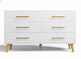 Cómoda de 6 Cajones jalador Dorado - SERENI
