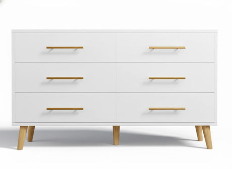 Cómoda de 6 Cajones jalador Dorado - SERENI