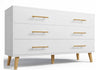 Cómoda de 6 Cajones jalador Dorado - SERENI