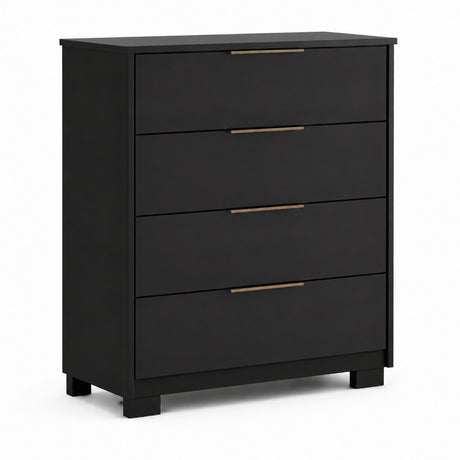 Comoda moderna de melamina - BLACK - FAMUZE