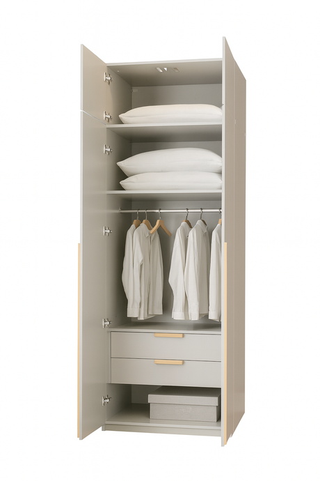 Ropero de melamina con repisas  - ELFAIRA FAMUZE