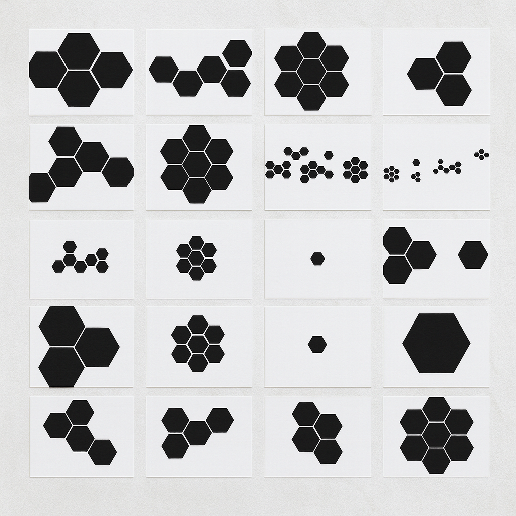 Repisa Hexagonal Flotante Pack x 3UND diferente - FAMUZE