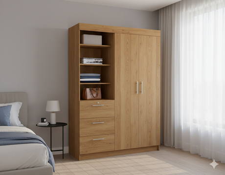 Ropero de melamina con repisas  - LUMIK FAMUZE