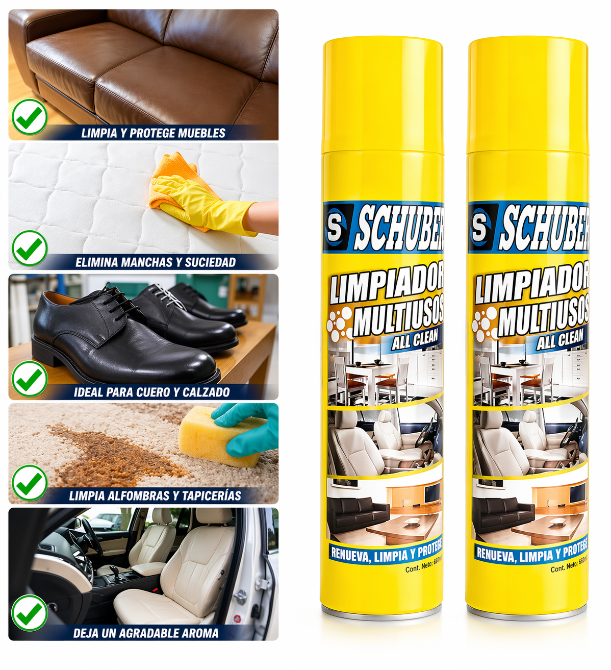 Limpiador Multiuso para muebles telas y cueros  Schubert 650ml