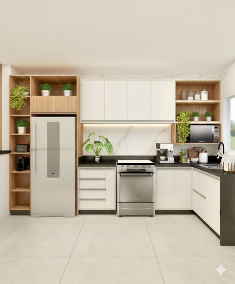 Cocinas  melamina en L - METRICA FAMUZE