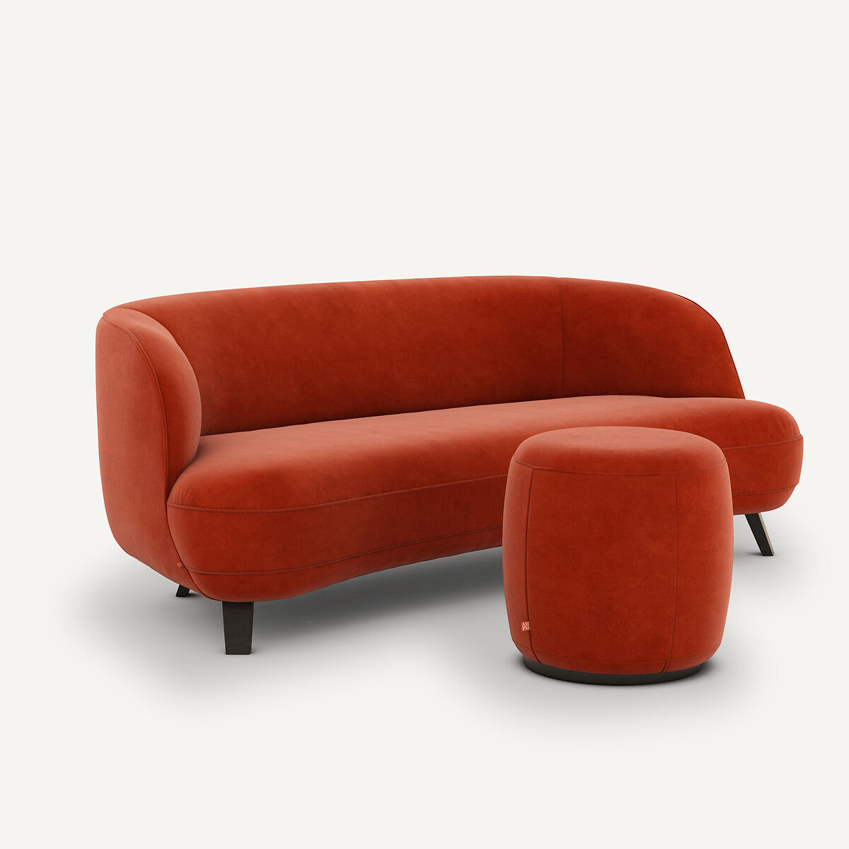 Sofa de 3P Rojo cinabrio- BEESBURY 
