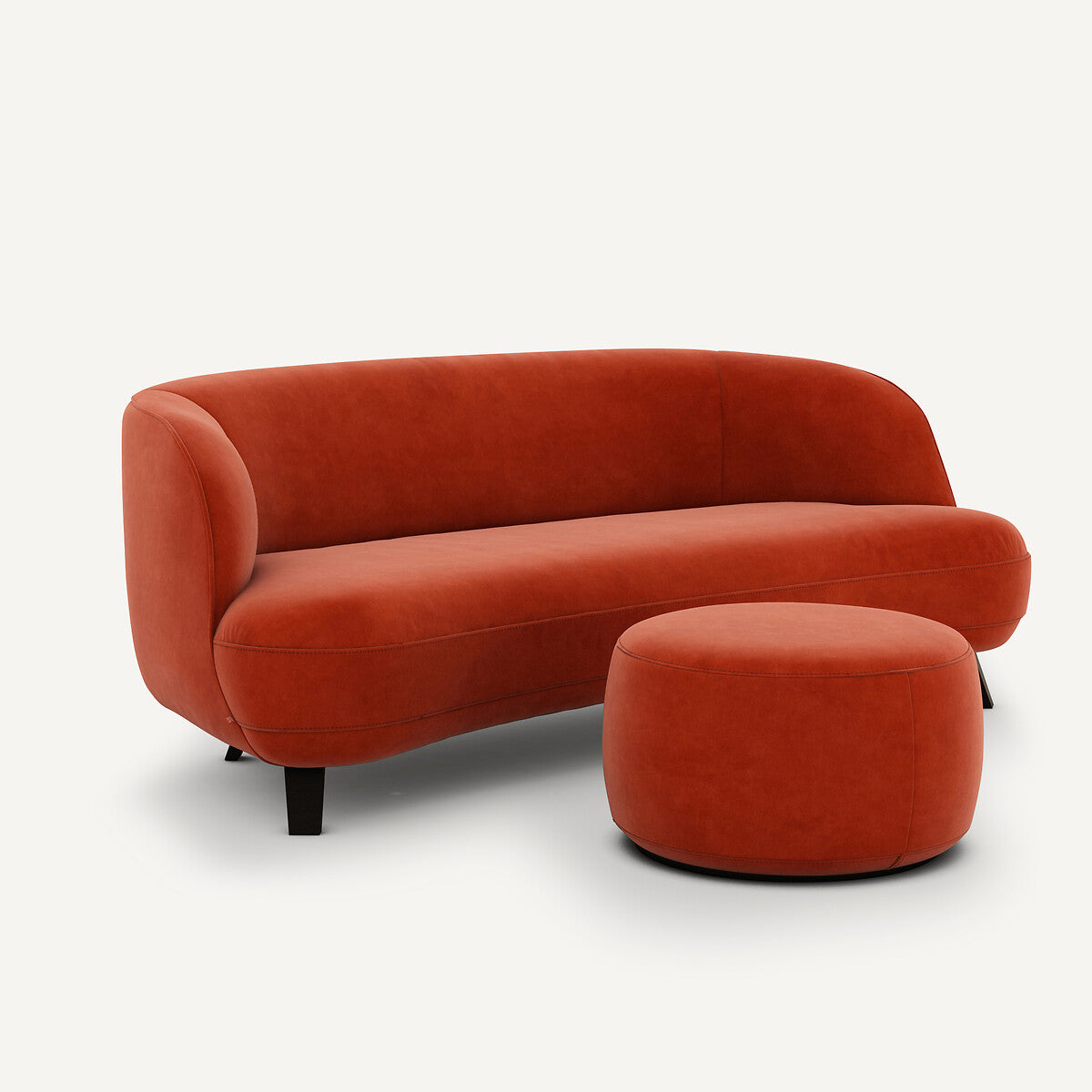 Sofa de 3P Rojo cinabrio- BEESBURY 