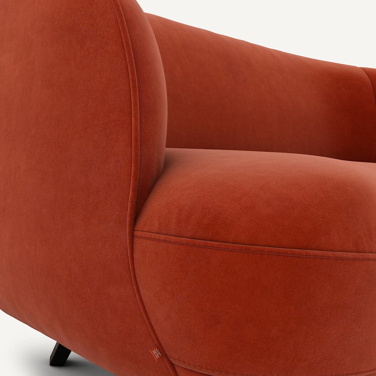 Sofa de 3P Rojo cinabrio- BEESBURY 
