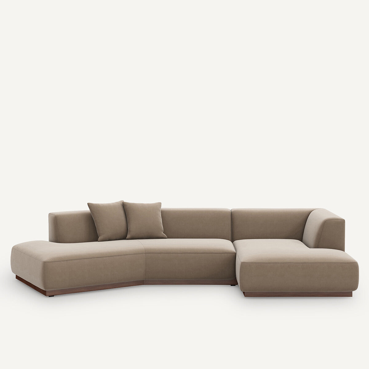 Sofa seccional abierto Beige ceniza - ARCANA